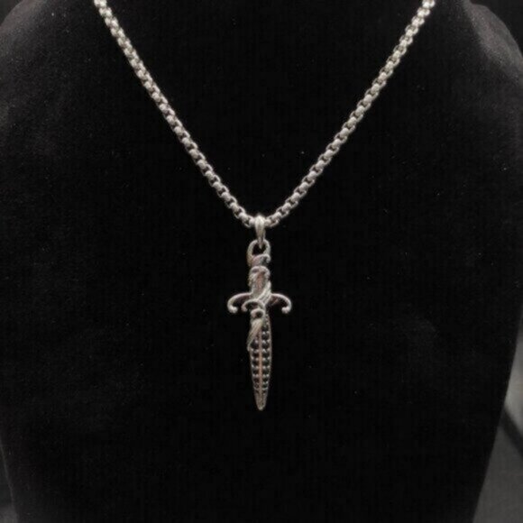 David Yurman Dagger Sword Necklace Cross Necklace DYXL-031 - Picture 3 of 5